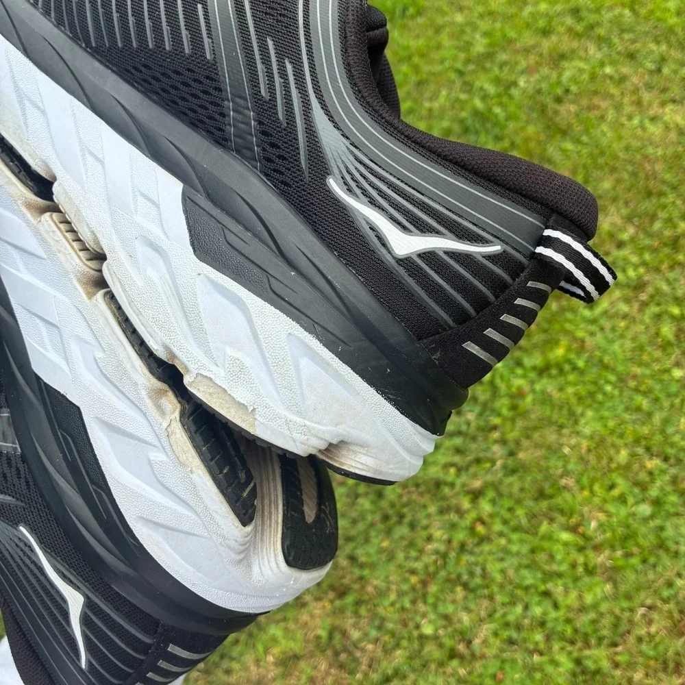 Hoka Bondi 7 Black White Men's Road Running Sneakers Size 12.5